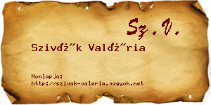 Szivák Valéria névjegykártya